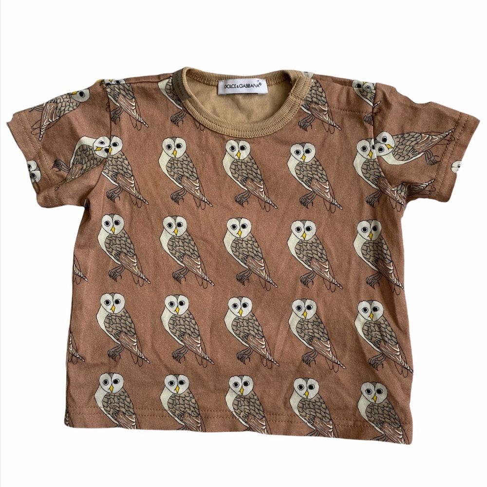 *SOLD* Dolce & Gabbana Owl Shirt Baby Top Size 6-9 Months